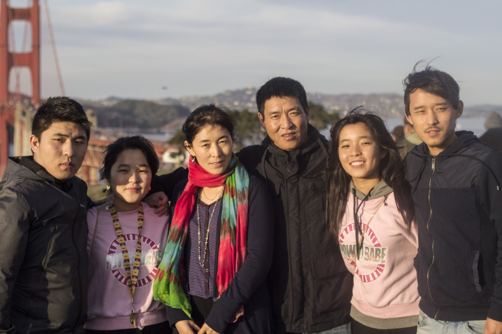 From left to right: Tenzin Norbu, Tenzin Dadon, Lhamo Tso, Dhondup Wangchen, Lhamo Dolma, Tashi Tsering in San Francisco on 26 December, 2017.